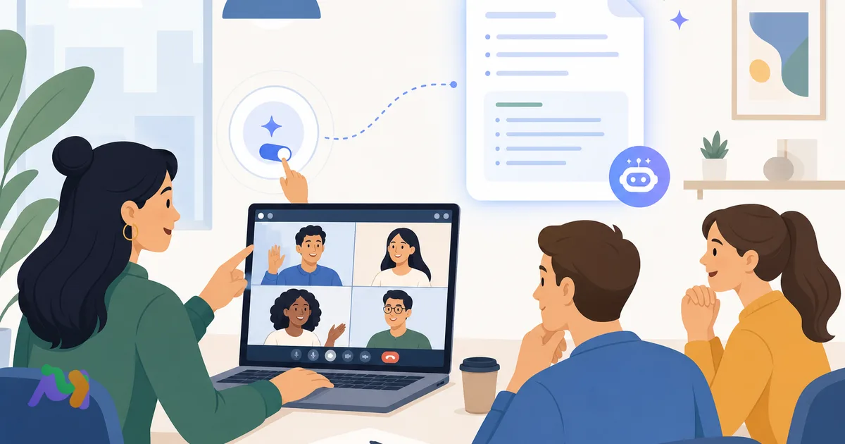 Cách ghi chú Google Meet tự động: bật và dùng Take notes