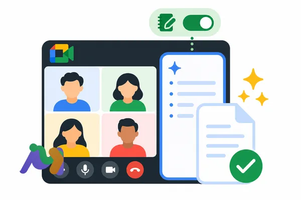 Cách ghi chú Google Meet tự động: bật và dùng Take notes