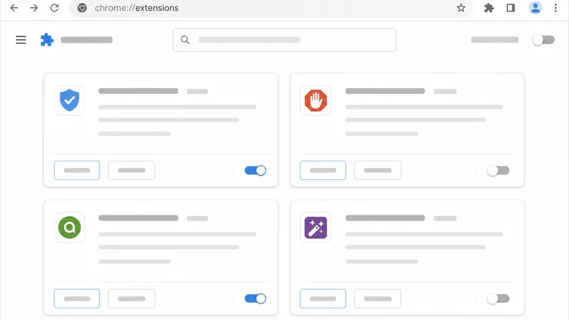 chrome://extensions trang quản lý tiện ích