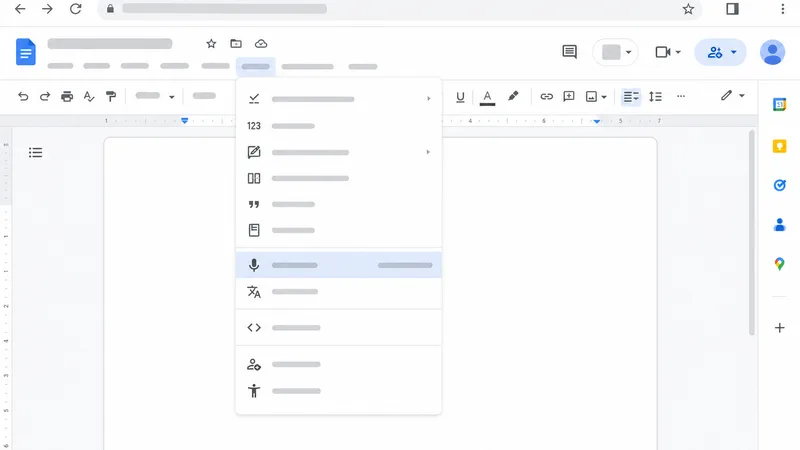 Cách mở Google Docs Voice Typing trong menu Tools