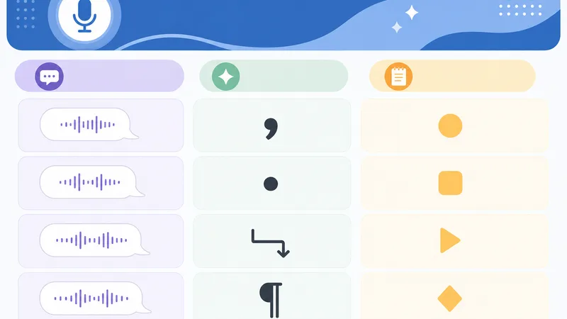 Bảng lệnh dấu câu trong Google Docs Voice Typing