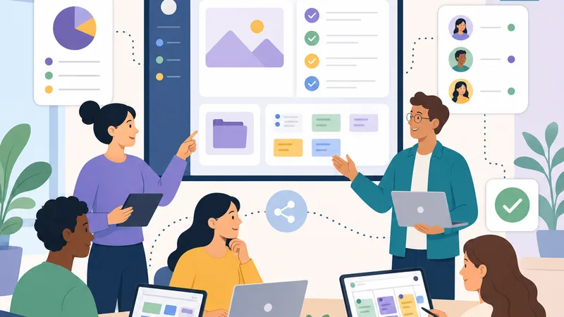 AI assistant interface inside a team collaboration tool generating summaries and tasks